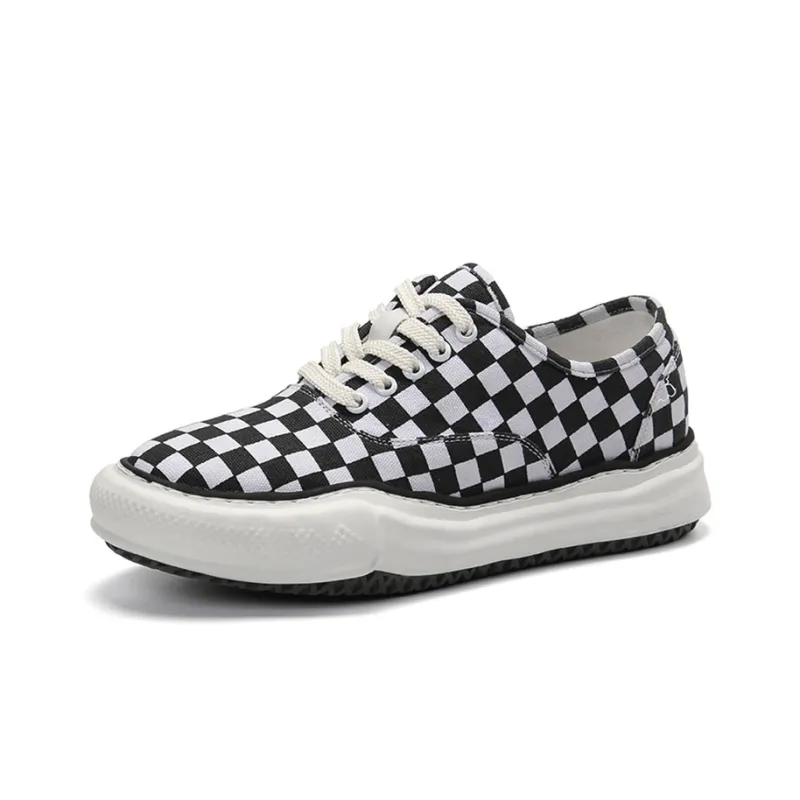YEDANI Low Top Canvas Shoes Men's Black White-1