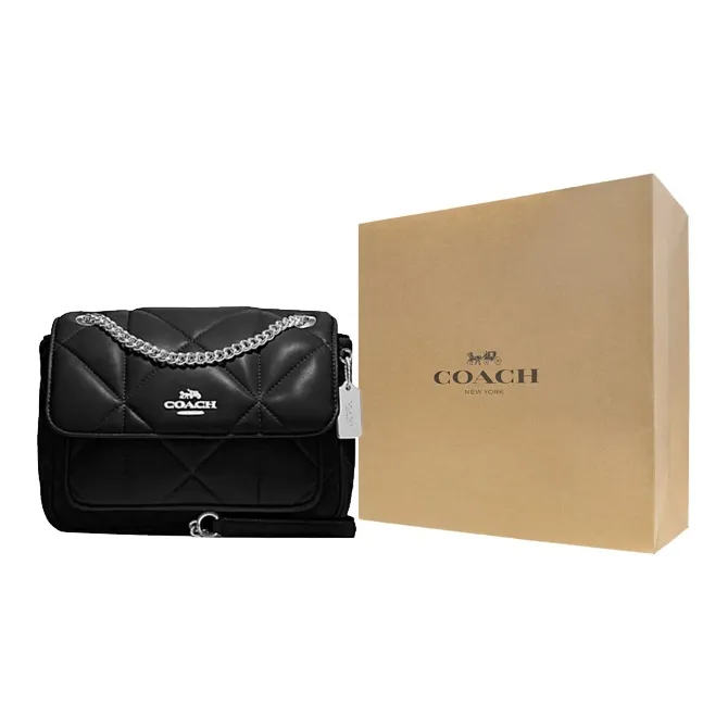 COACH Klare Leather Cloud Bag, Shoulder Bag, Crossbody Bag Medium Size Women's Black-6