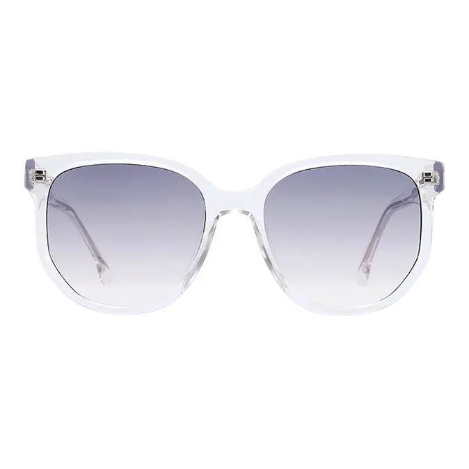 Kappa Plate Frame Oval Sunglasses Unisex Silver White-0