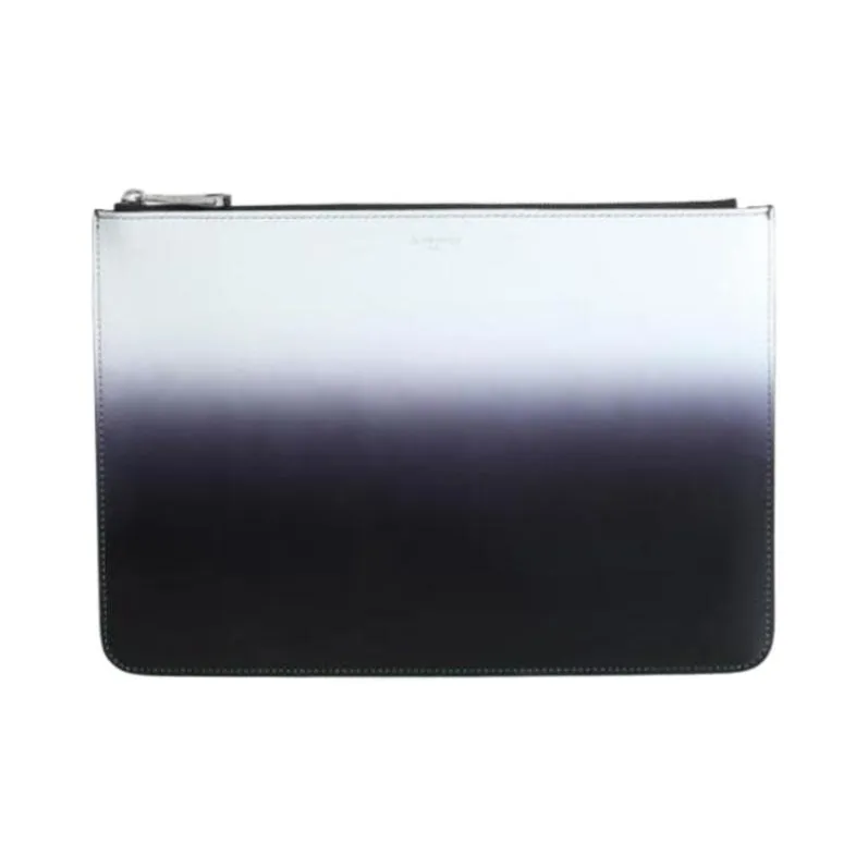 GIVENCHY Leather Clutch Men's Black/White-0