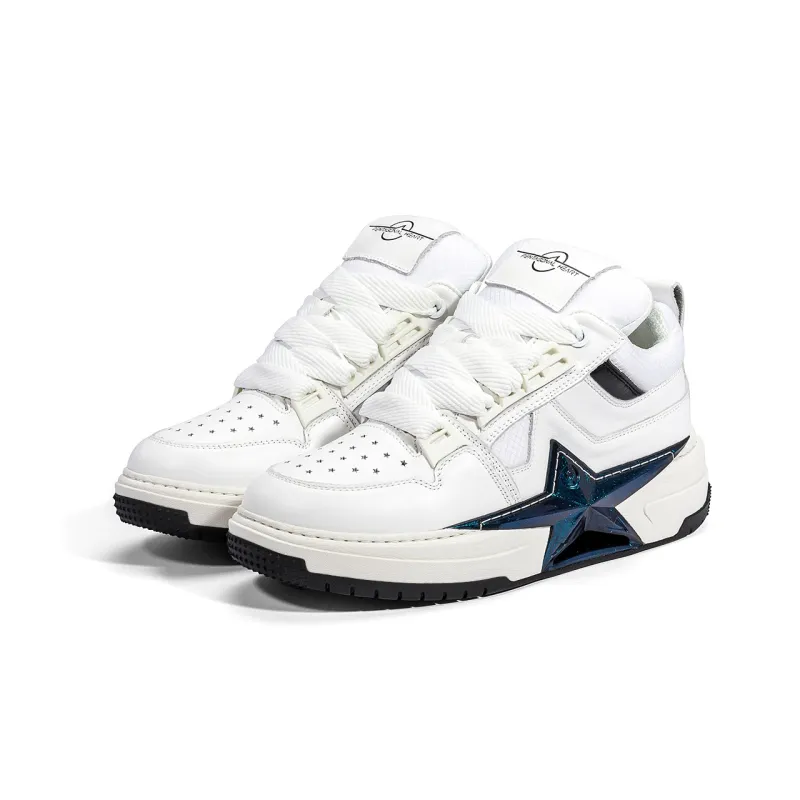 PENTAGONAL HEART Five-Pointed Heart Star-Stomping Dream Collection Skateboard Shoes Unisex White Black-1