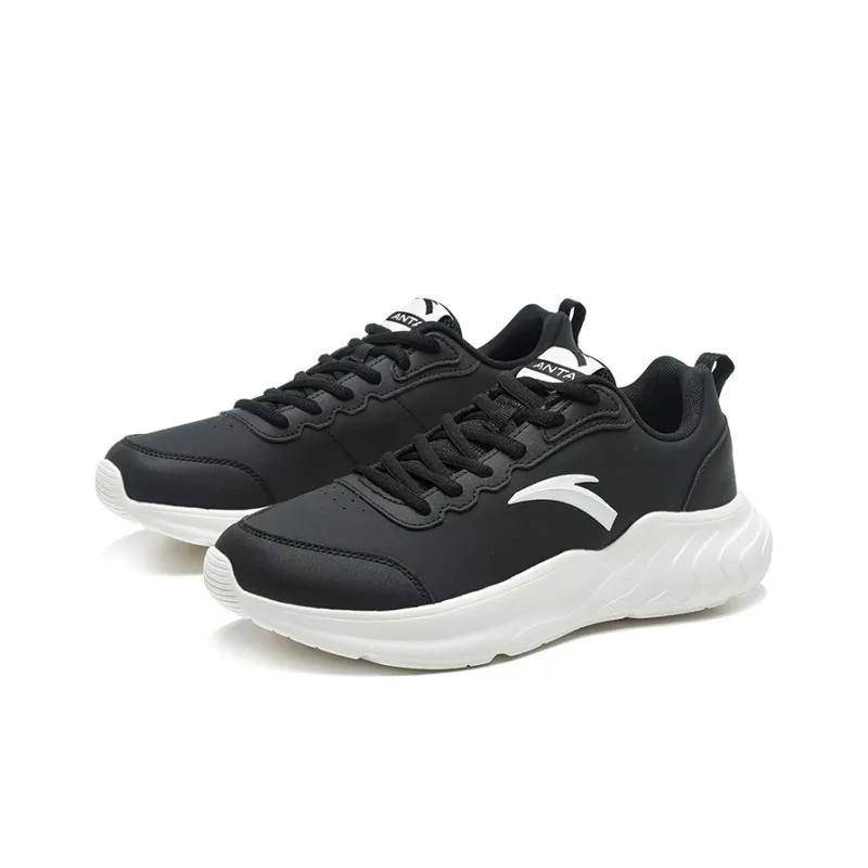 Anta Running Collection Slip Resistant Breathable Low Top Running Shoes Men's Black White-2
