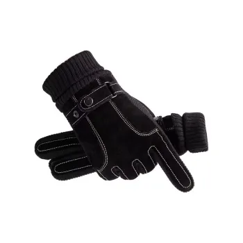 Youyoulan Pigskin Knit Gloves Men's