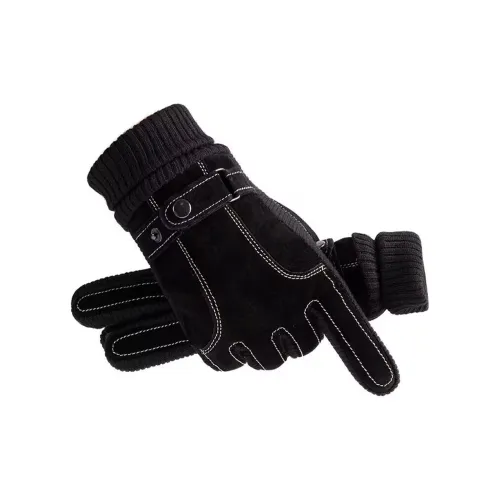 Youyoulan Pigskin Knit Gloves Men's