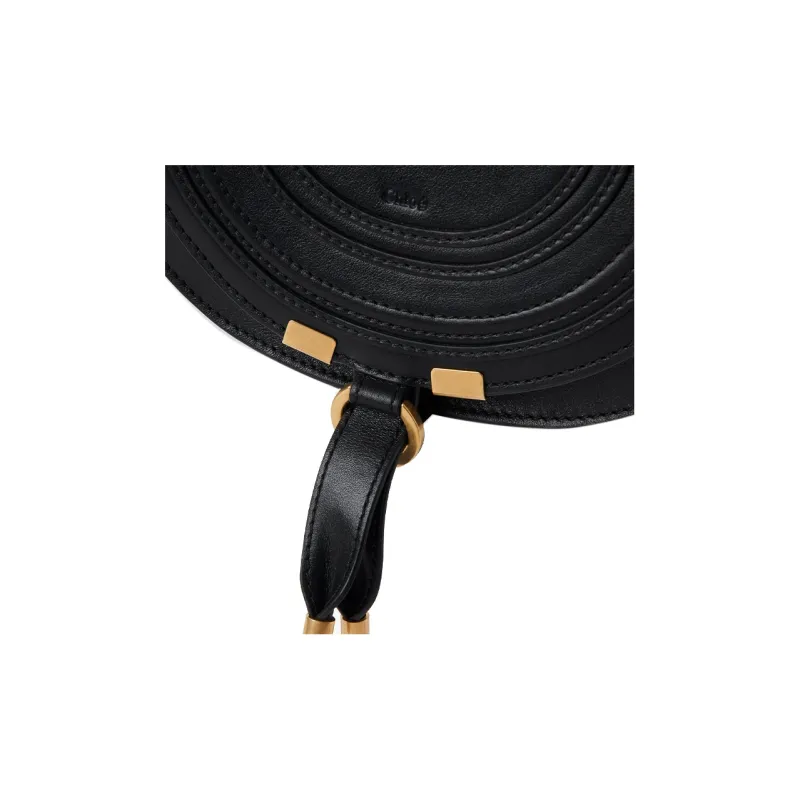 Chloe Marcie Calfskin Saddle Bag, Shoulder Bag, Crossbody Bag, Handbag Trumpets Women's Black-4