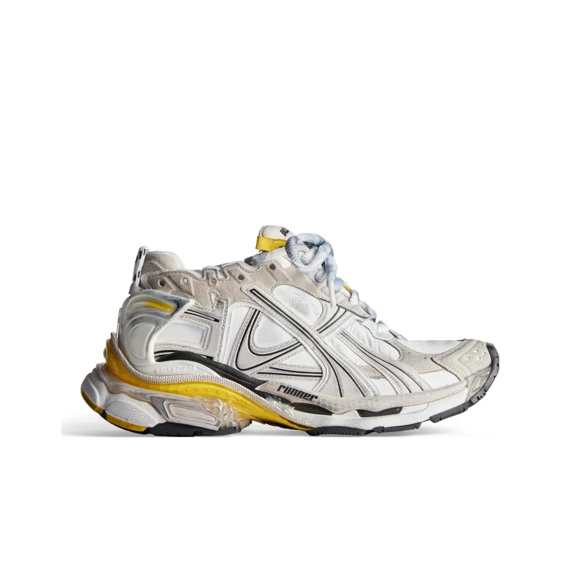 Balenciaga Runner Sneakers 'Beuge White Yellow Nylon And Suede Like Fabric' Women's-1