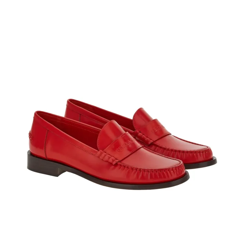 FERRAGAMO Logo-embossed Leather Loafers-2