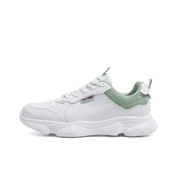 Warrior Anti Slip And Wear Resistant Breathable Low Top Chunky Sneakers Women's White Green