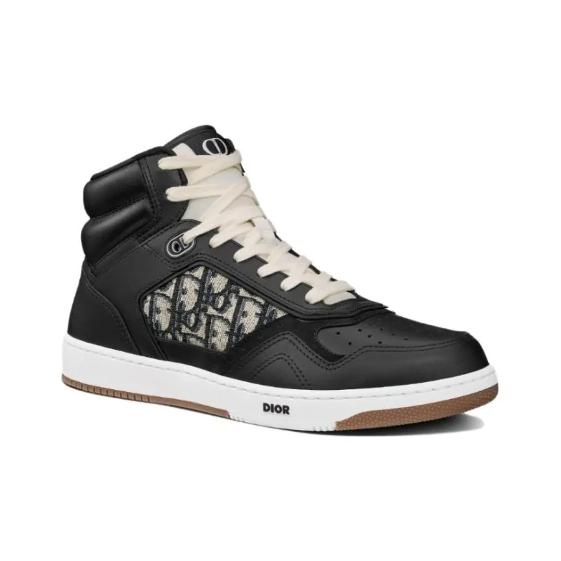 DIOR B27 High Top Black Beige Black DIOR Oblique Jacquard-2
