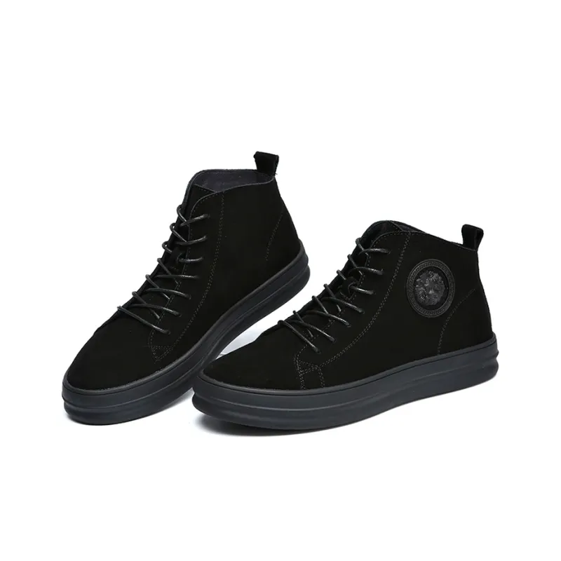 YEDANI Mid-Top Skateboard Shoes Men's Black-3