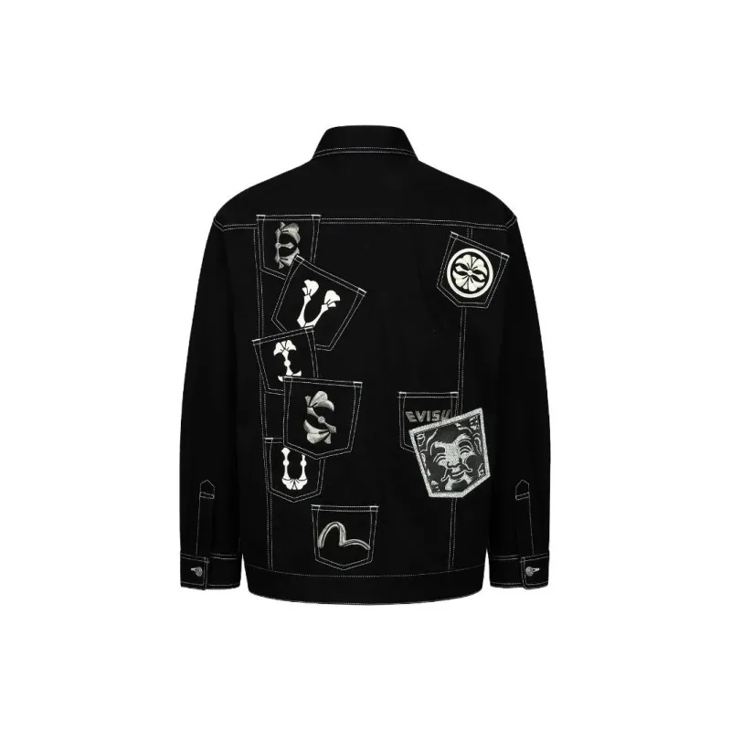 EVISU Denim Jackets Men Black-1