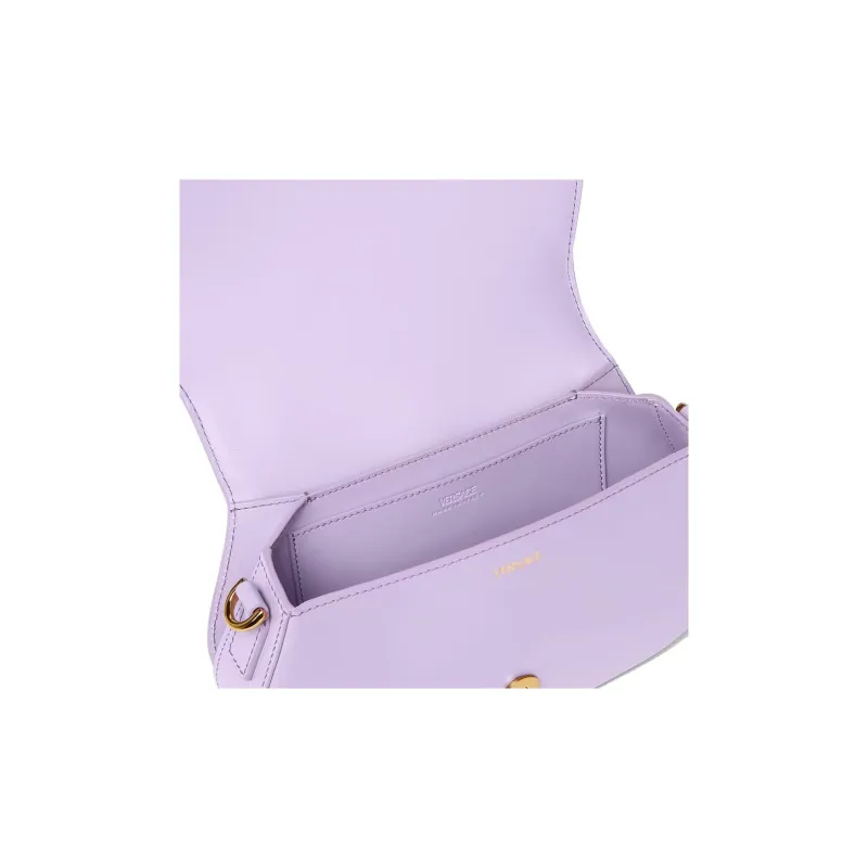 VERSACE Greca Goddess Cow Leather Saddle Bag Portable Crossbody Bag Shoulder Bag Women's Purple-4
