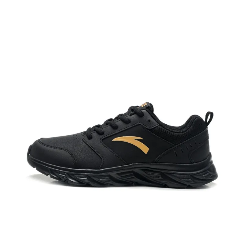 Anta Running Collection Anti-Slip Wear-Resistant Low-Top Running Shoes Men's Black Gold-0
