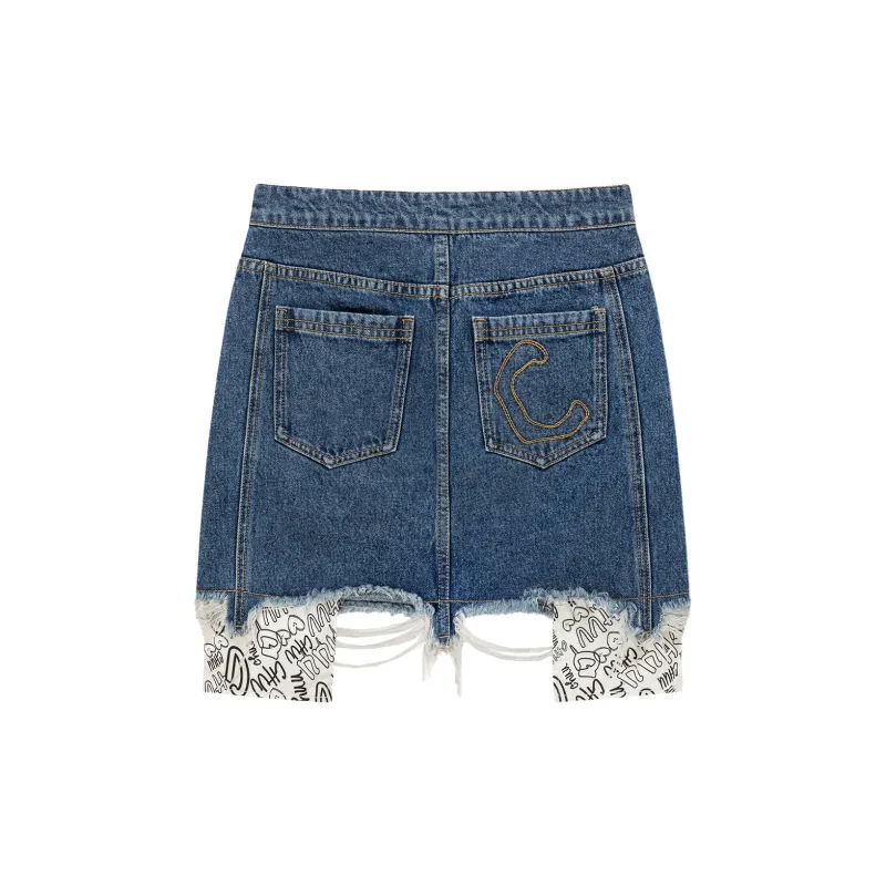 CHUU Casual Short Skirts Women's Denim Blue-1