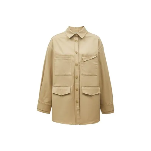 ONLY Cropped Coats Women's Light Khaki HUMUS