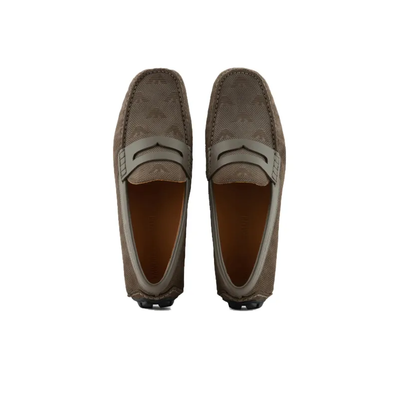 EMPORIO ARMANI Perforated Suede Loafers-3