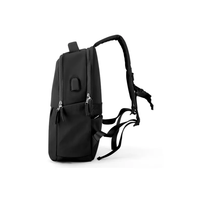 QING QI ZHE Fabric Laptop Bag Travel Bag Backpack Unisex Black/Gray/Blue/Green/Ecru/Purple-3