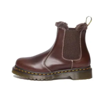 Dr.Martens 2976 Leonore Faux Fur Lined Chelsea Boots 'Dark Brown' Women's
