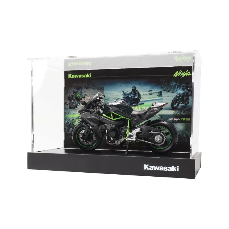 Whales Fall In The Tide Of Play Kawasaki H2R+Garage Acrylic Display Case Model Accessories-4
