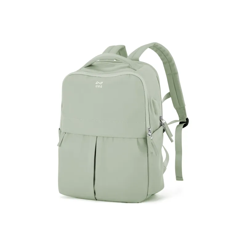 QING QI ZHE Fabric Laptop Bag Travel Bag Backpack Unisex Black/Gray/Blue/Green/Ecru/Purple-23