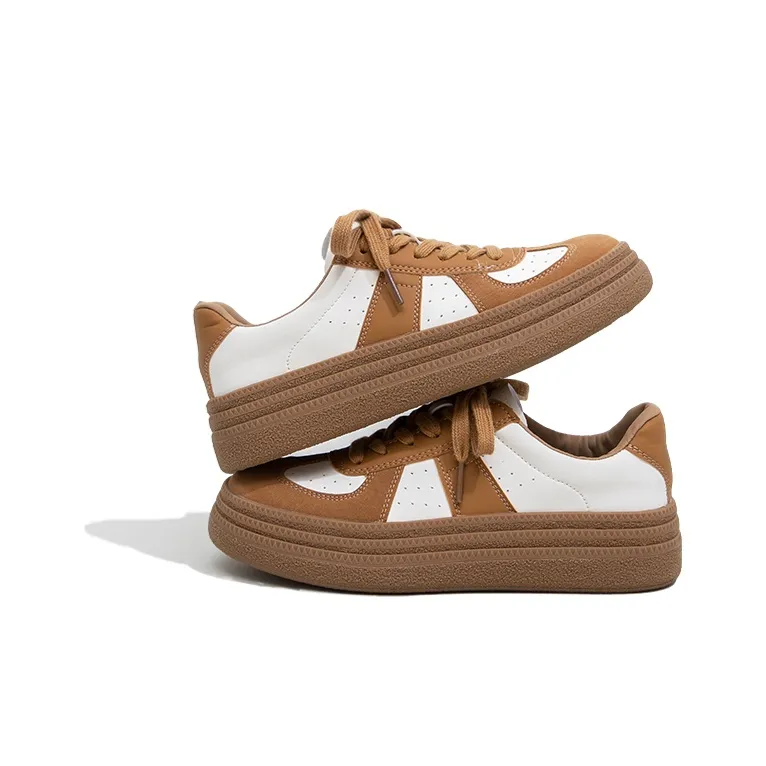 Feiyue Anti Slip Wear Resistant Low Top Skateboard Shoes Women's White/Brown-3