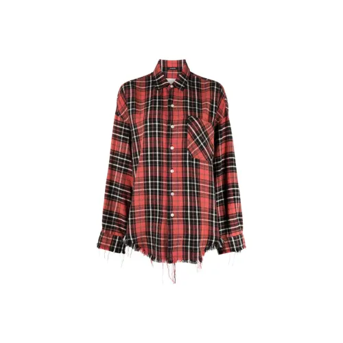 R13 Frayed Plaid-check Cotton Shirt