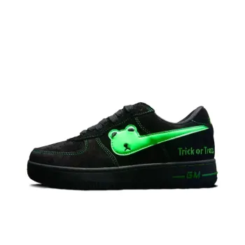 GOLD MEMBER BEAR Anti Slip Wear Resistant Low Top Skateboard Shoes Unisex Black Green