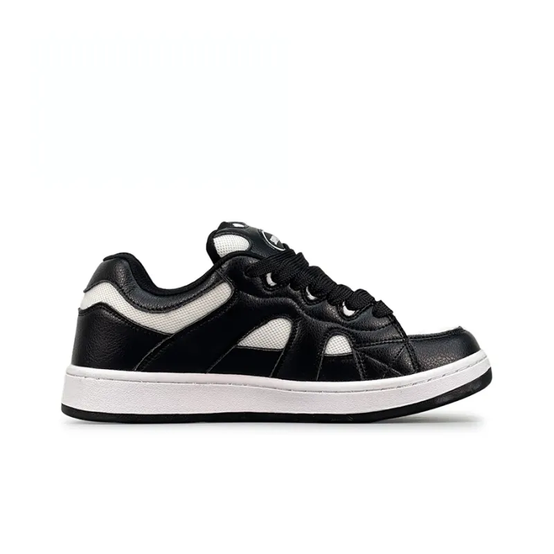 LuzaoT SUPER DRAG Puffy Shoes Anti Slip Wear Resistant Low Top Skateboard Shoes Unisex Black White-1