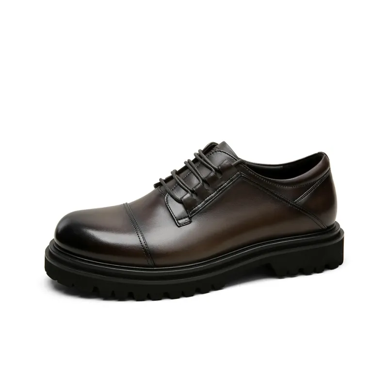 GOLDLION Dress Shoes Men Low Top Brown/Black-1