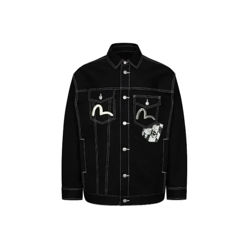 EVISU Denim Jackets Men Black