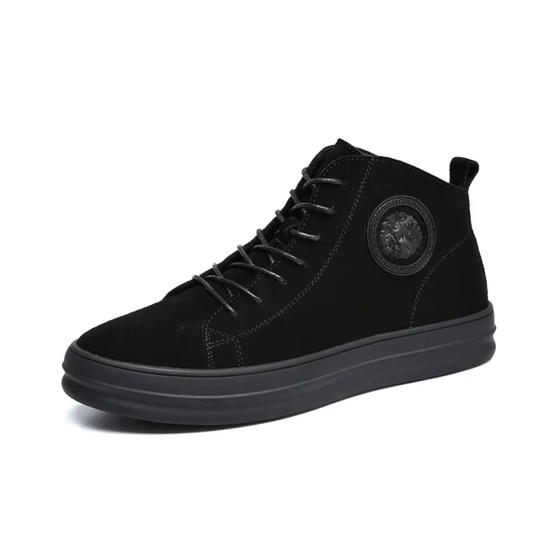 YEDANI Mid-Top Skateboard Shoes Men's Black-1