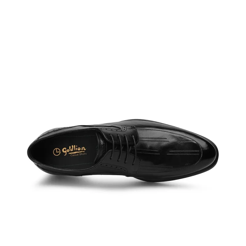 GOLDLION Dress Shoes Men Low Top Black/Brown-2