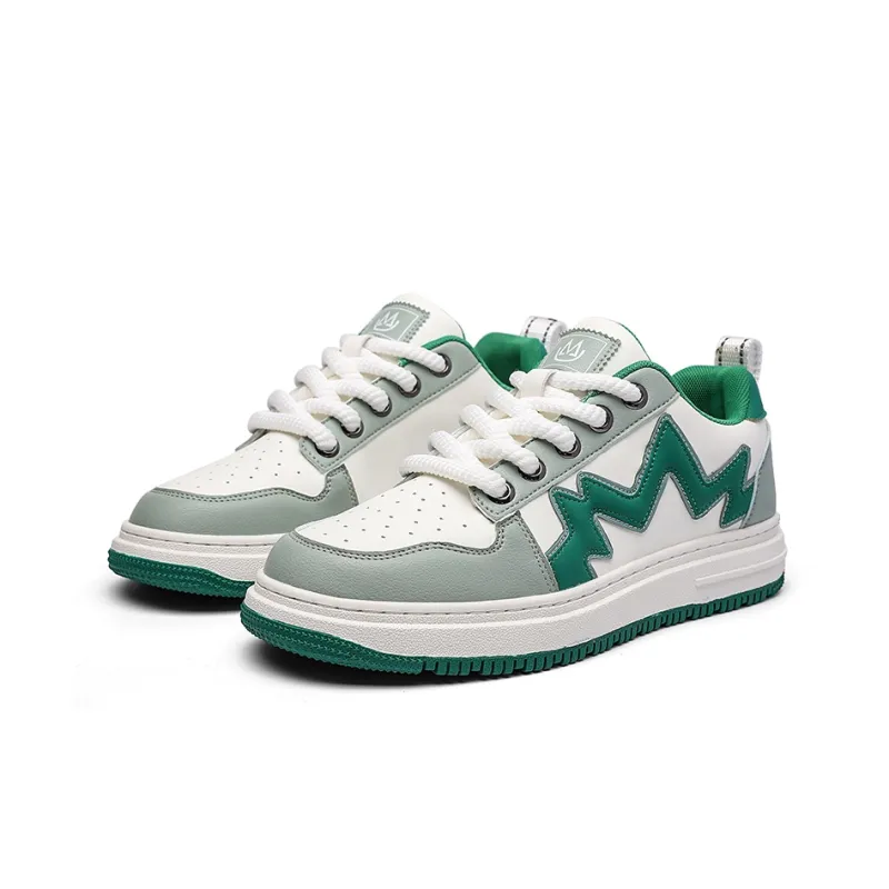 LM Creative Chao 1.0 Cushioning Low-Top Skateboard Shoes Unisex White Fruit Green-2