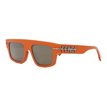 FENDI Acetate Irregular Shape Sunglasses Women's Orange