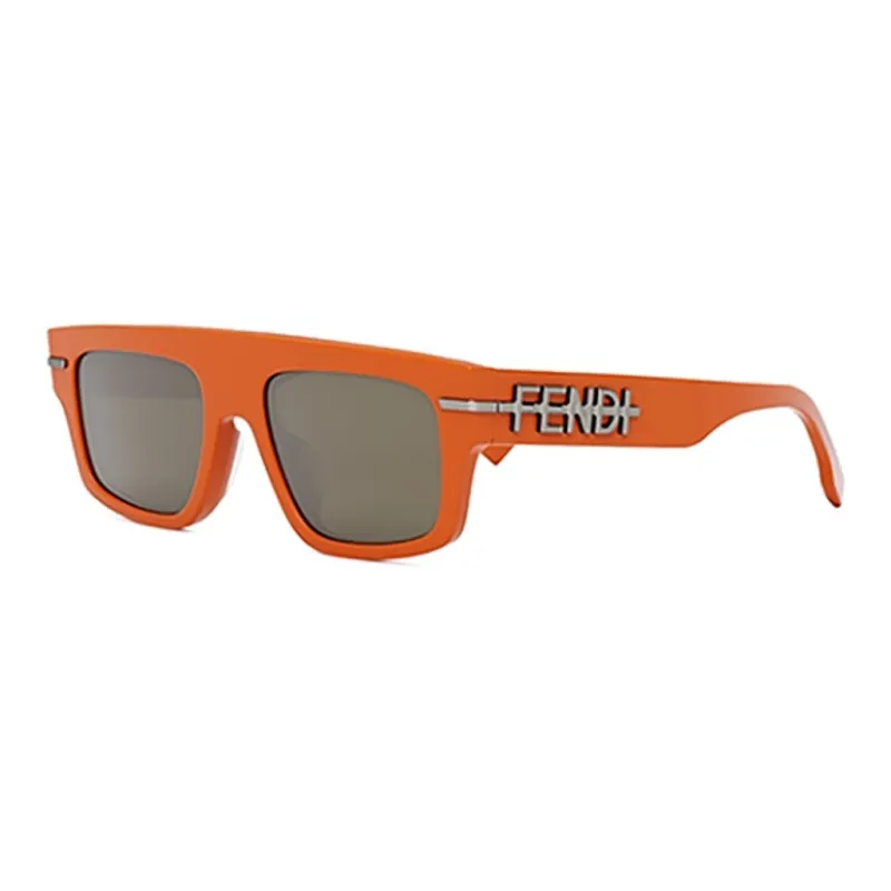 FENDI Acetate Irregular Shape Sunglasses Women's Orange-0