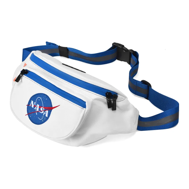 COEXISTENCE NASA Collaboration Polyester Fanny Pack, Crossbody Bag, Sling Bag Regular Unisex White-1