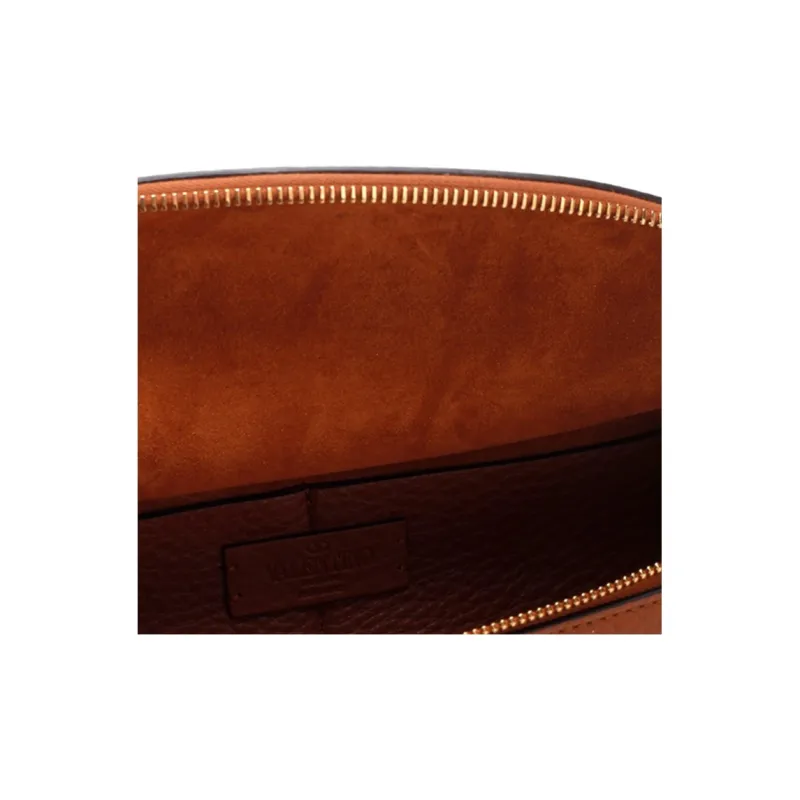 Valentino Grained Leather Fanny Pack Regular Men's Cognac Brown-3