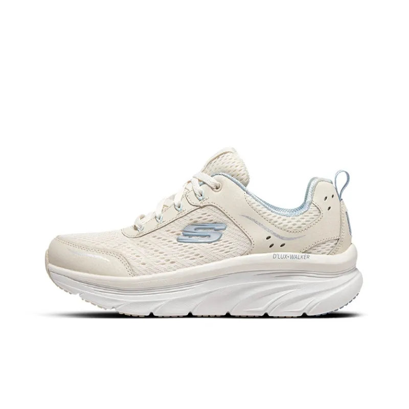 Skechers D'lux Walker Slip Resistant Lightweight Cushioning Low Top Casual Shoes Women's Natural Blue-0