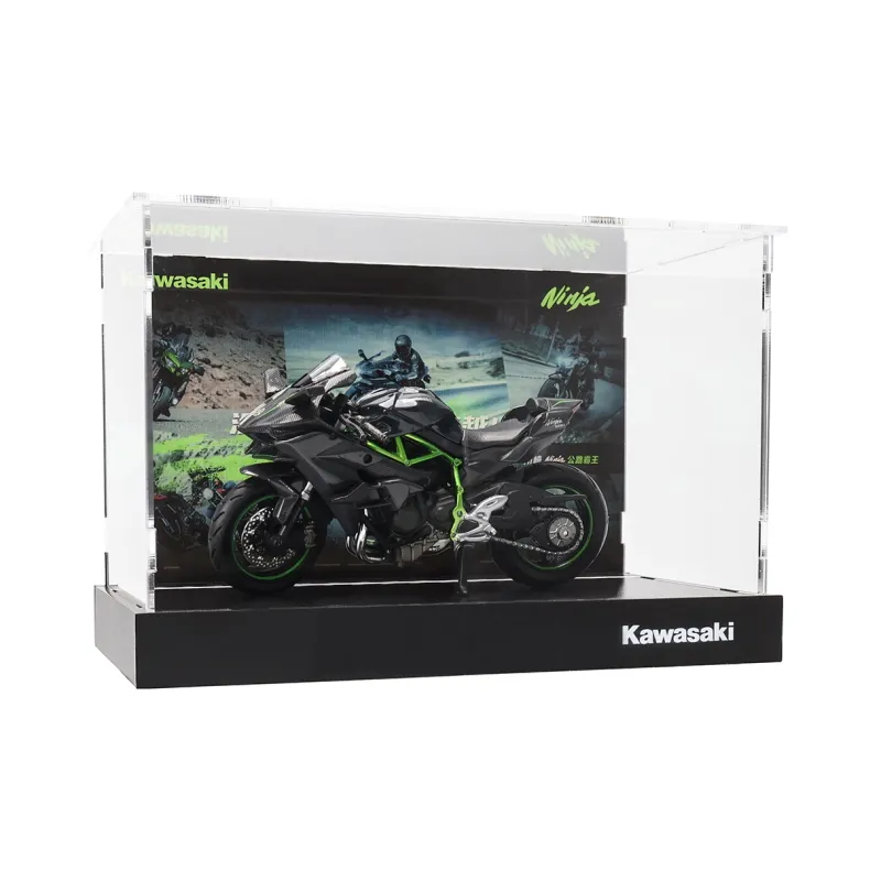 Whales Fall In The Tide Of Play Kawasaki H2R+Garage Acrylic Display Case Model Accessories-3