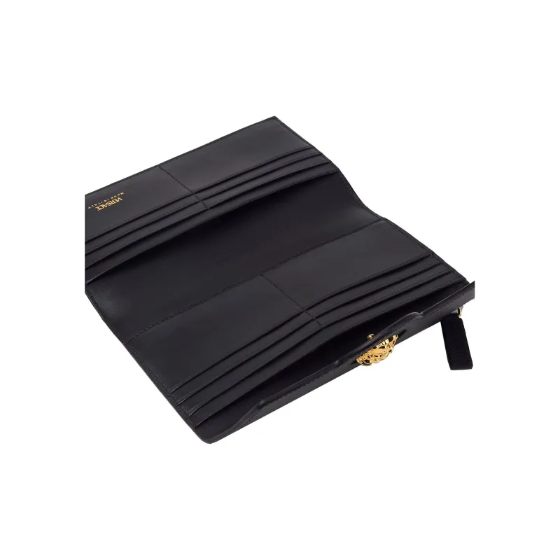 VERSACE La Medusa Sheepskin Wallet Women's Black-5