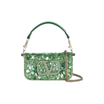 Valentino Silk Crossbody One Shoulder Handbags Women's Light Green