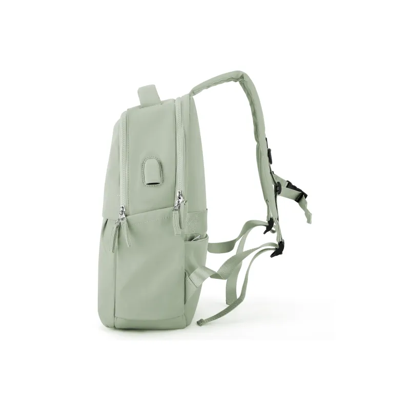 QING QI ZHE Fabric Laptop Bag Travel Bag Backpack Unisex Black/Gray/Blue/Green/Ecru/Purple-25