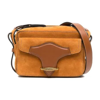 ISABEL MARANT Suede Patchwork Cow Leather Crossbody Bag Shoulder Bag Regular Women's Brown