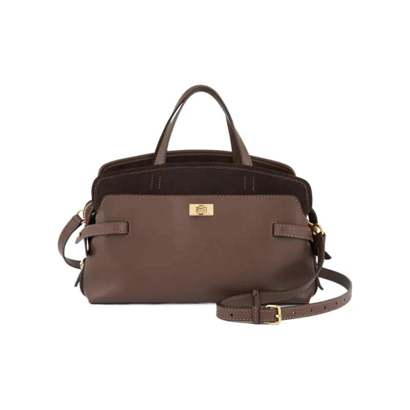 Anya Hindmarch Calfskin Shoulder Bag Crossbody Bag Handbag Women's Coffee-0