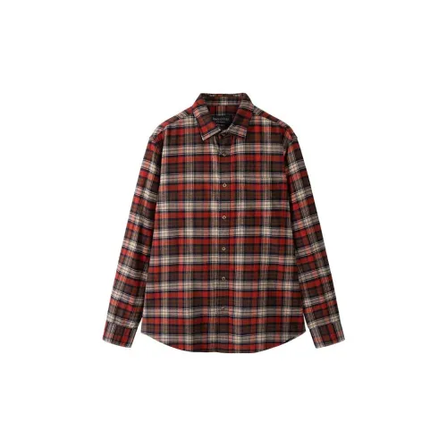 MARC OPOLO Shirts Men Brick Red Plaid A36