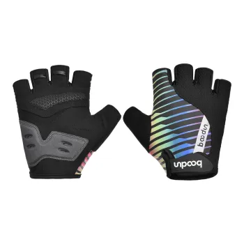 BOODUN Riding Equipment Cycling Glove Unisex Microfiber Silicone Dazzling Color