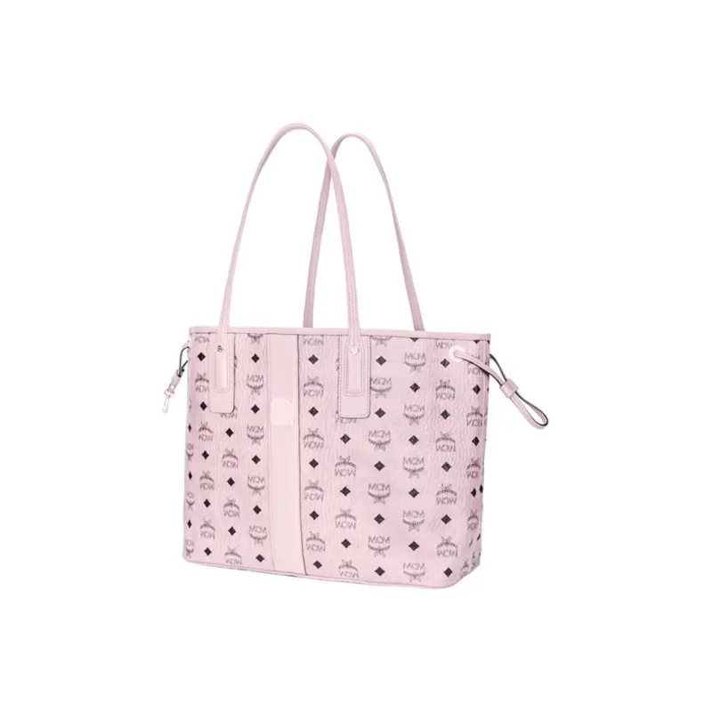 MCM Liz Visetos Artificial Leather Combo Bag Tote Bag Shopping Bag Shoulder Bag Handbag Large Size Women's Nude Pink-2