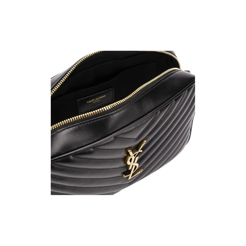 SAINT LAURENT Calfskin Messenger Bag Crossbody Bag Shoulder Bag Regular Women's Black-4