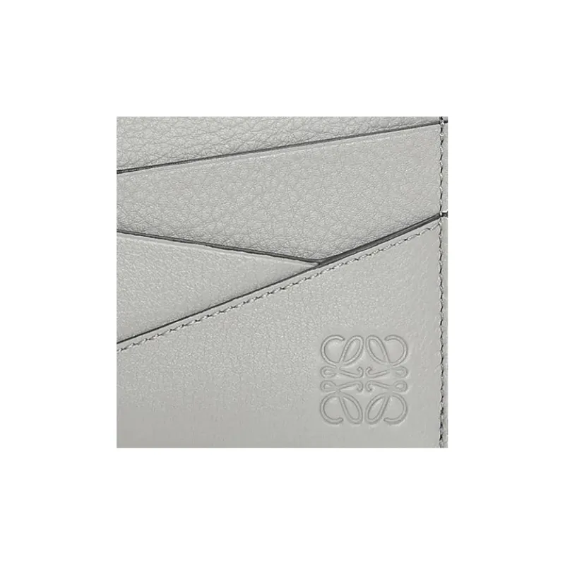 LOEWE Puzzle Cow Leather Card Holder Men's Asphalt Gray-4