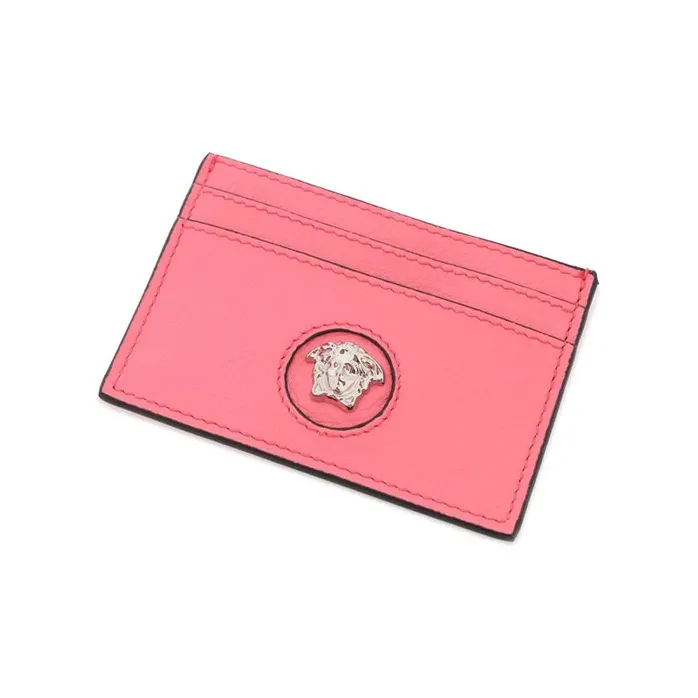 VERSACE La Medusa Cow Leather Card Holder Card Holder Women's Pink-3